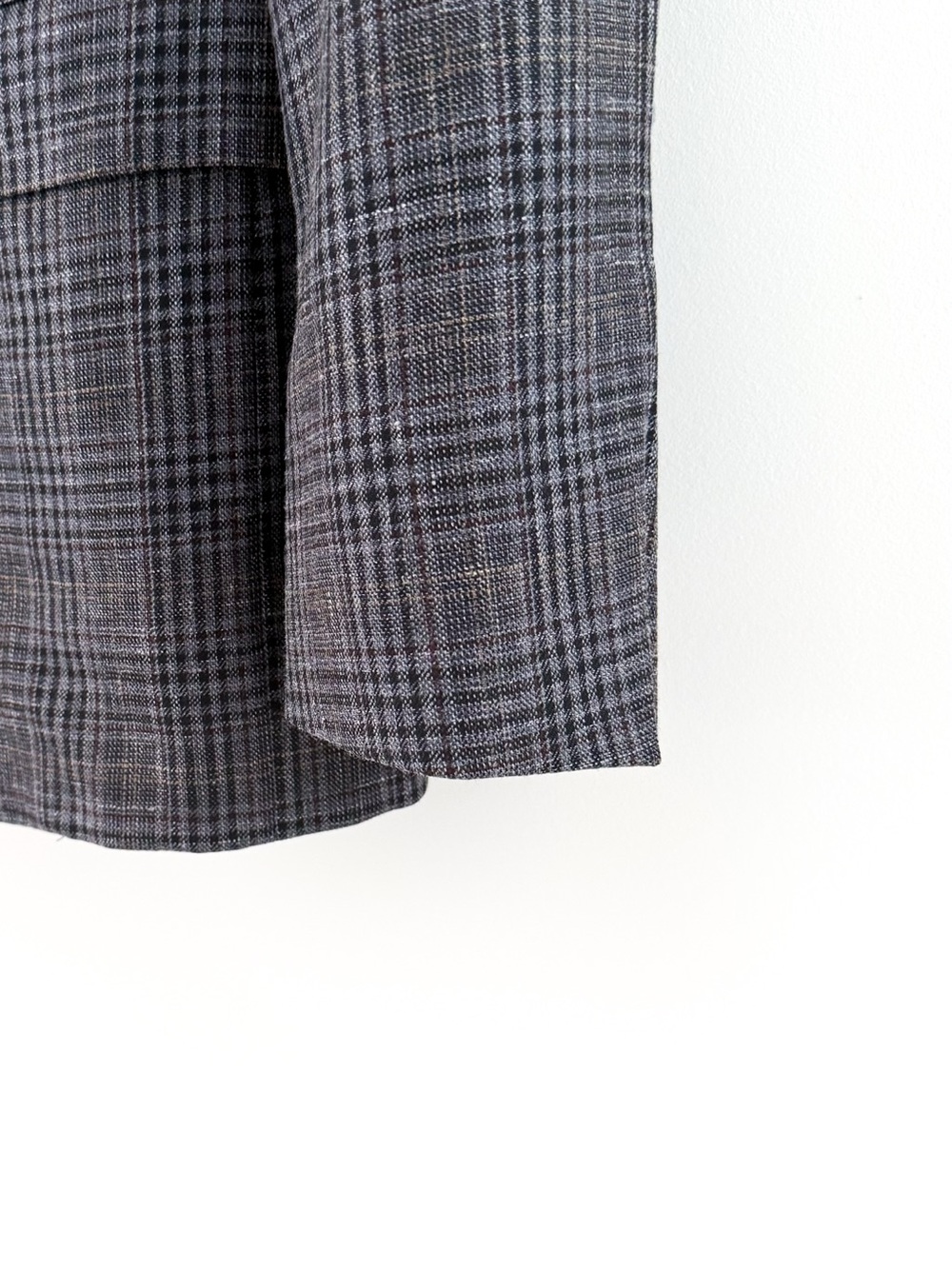 NEW Hickey Freeman Wool Silk Linen Gray Blue Plaid Blazer Sport Coat 40R Men's - Picture 9 of 16